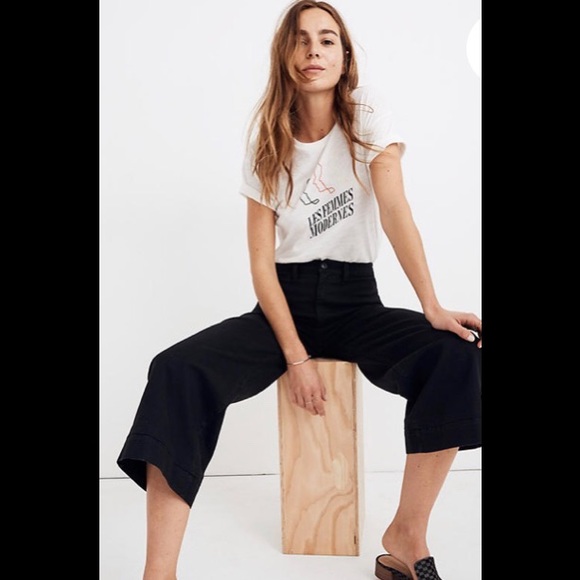 Madewell black Emmett wide leg pant 28P - Picture 2 of 8
